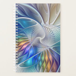 Floral Fantasy, Colourful Abstract Fractal Flower Planner