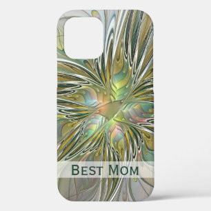 Floral Fantasy Fractal Flower With Gold Best Mum iPhone 12 Case