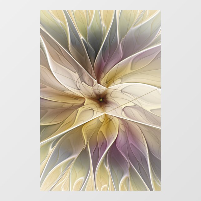 Floral Fantasy Gold Aubergine Abstract Fractal Art (Sheet)