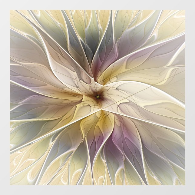 Floral Fantasy Gold Aubergine Abstract Fractal Art (Sheet)