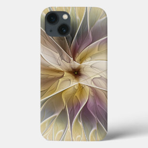 Floral Fantasy Gold Aubergine Abstract Fractal Art iPhone 13 Case