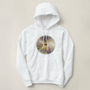 Floral Fantasy Gold Aubergine Abstract Fractal Art Hoodie