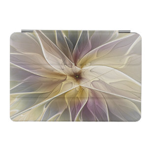 Floral Fantasy Gold Aubergine Abstract Fractal Art iPad Mini Cover