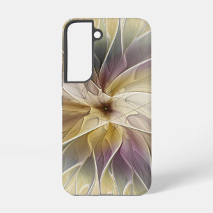 Floral Fantasy Gold Aubergine Abstract Fractal Art Samsung Galaxy Case