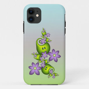 Floral Fantasy Lilac Flowers Green Shapes Fractal Case-Mate iPhone Case