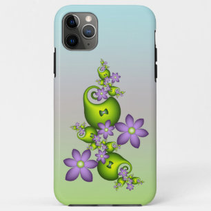 Floral Fantasy Lilac Flowers Green Shapes Fractal Case-Mate iPhone Case