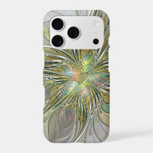 Floral Fantasy Modern Fractal Art Flower With Gold