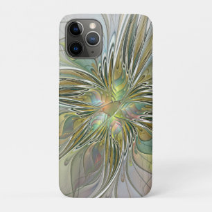 Floral Fantasy Modern Fractal Art Flower With Gold Case-Mate iPhone Case