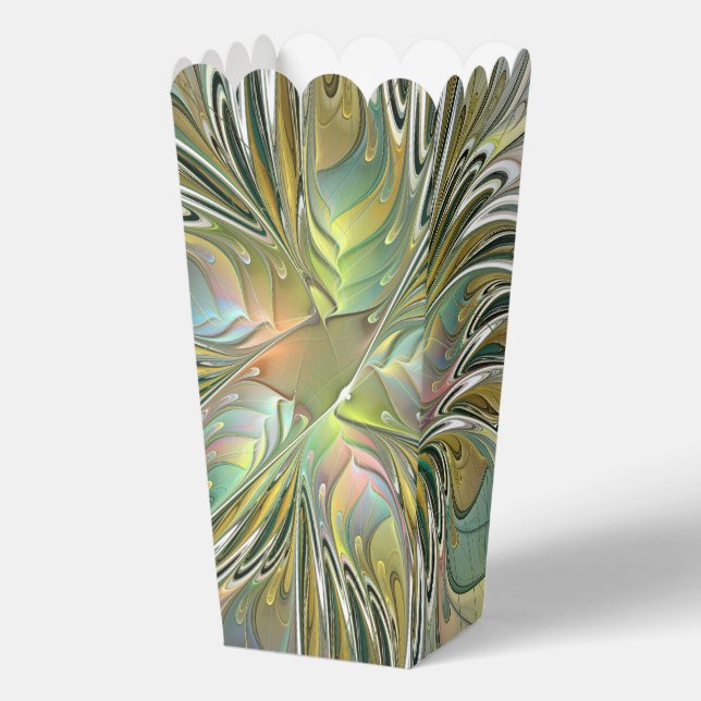 Floral Fantasy Modern Fractal Art Flower With Gold Favour Box (Front)