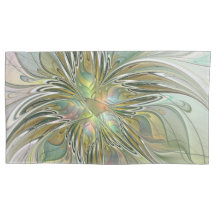 Floral Fantasy Modern Fractal Art Flower With Gold