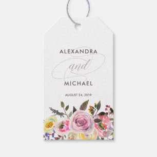 Floral Fantasy Modern Watercolor Wedding Favour Gift Tags