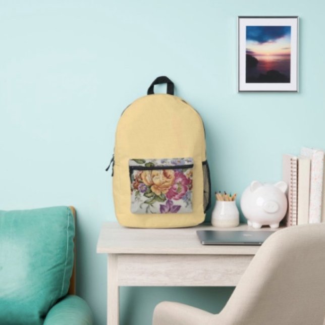 Floral Fantasy  Printed Backpack (Creator Uploaded)