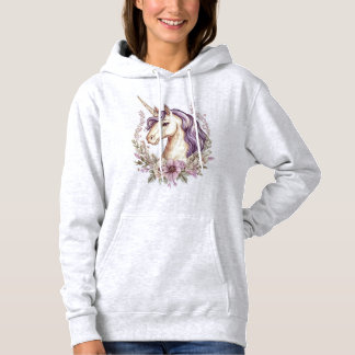 Floral Fantasy Unicorn  (1) Hoodie