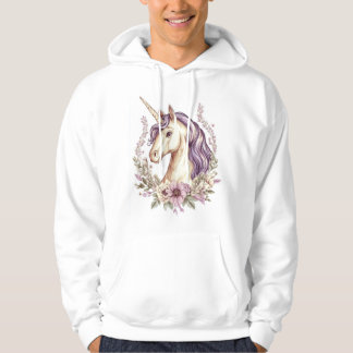 Floral Fantasy Unicorn (1) Hoodie