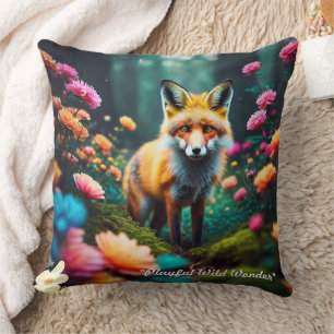 "Floral Fantasy with Fox" Cushion