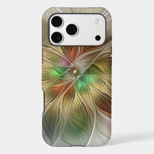 Floral Fantasy With Gold Modern Abstract Fractal (Back)