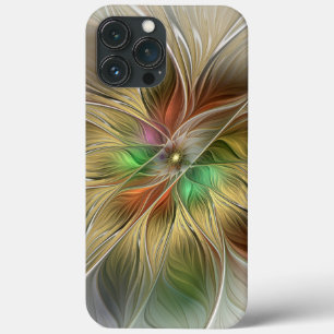 Floral Fantasy With Gold Modern Abstract Fractal iPhone 13 Pro Max Case