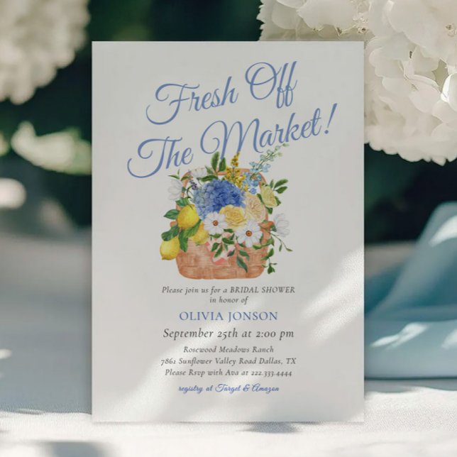 Floral Farmers Fresh Off The Market Bridal Shower Invitation (Creator Uploaded)