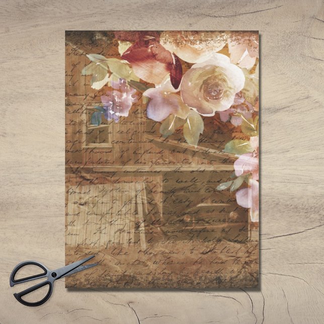 Floral Farmhouse Rustic Barn Decoupage Tissue Paper (Creator Uploaded)