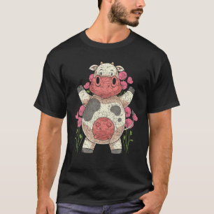 Floral Farming Farm Animal Lover Farmer Cute Cow T-Shirt