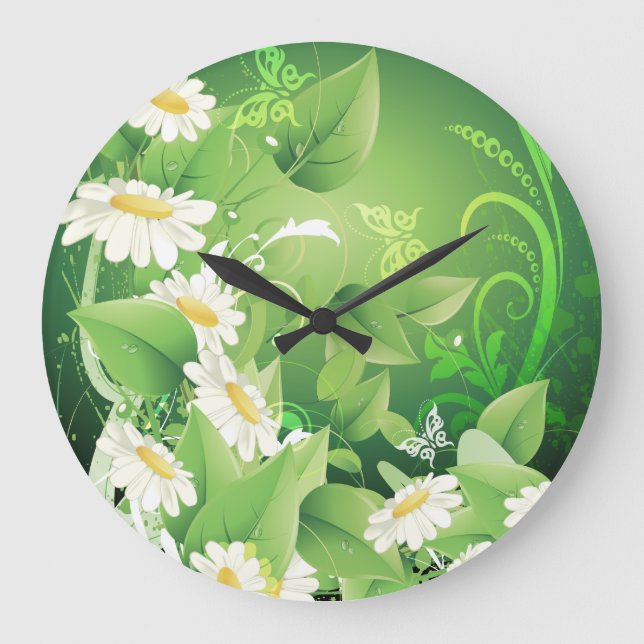 Floral Fashion 7 Wall Clock (Front)