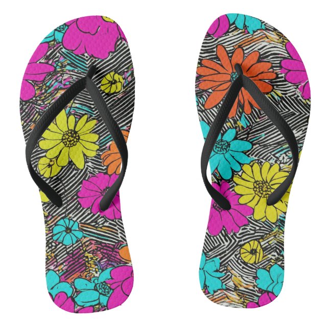 Floral fashion fusion  jandals (Footbed)