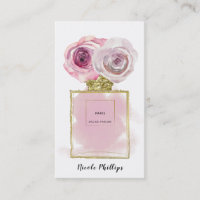 Floral Fashion Perfume Bottle Pink Roses Gold Glam