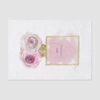 Floral Fashion Perfume Bottle Pink Roses Gold Glam