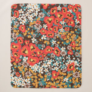 Floral fashion spring, summer woman dress sherpa blanket