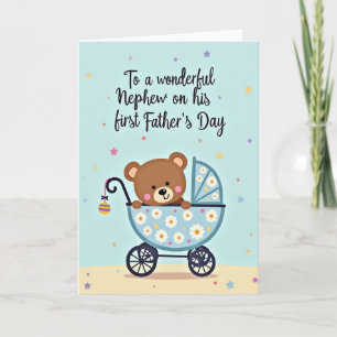 Floral Fathers Day Baby Bear Card