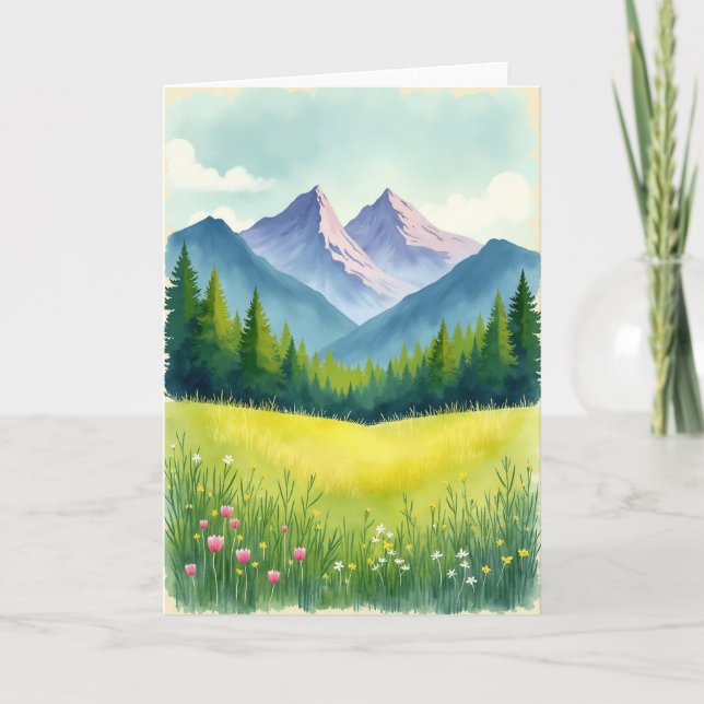Floral Fathers Day Forest Card (Front)