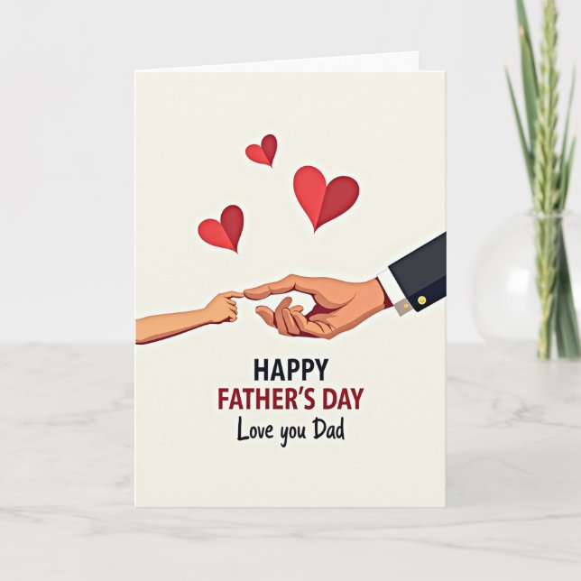 Floral Fathers Day Paper Card (Front)