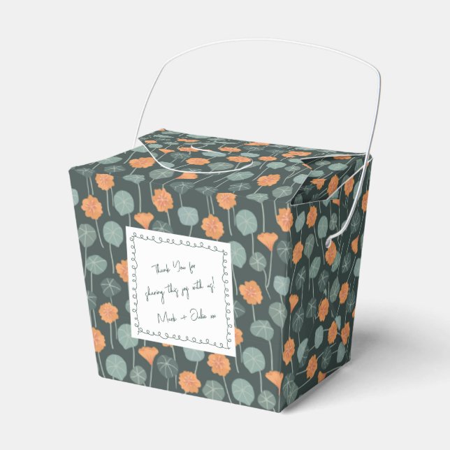 Floral Favor Box with Custom Hand-Drawn Note (Front Side)