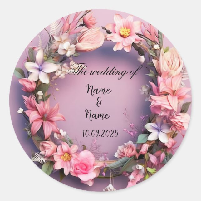 Floral favour stickers  (Front)
