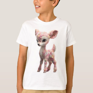 Floral Fawn Blossom Creature Kids T-Shirt