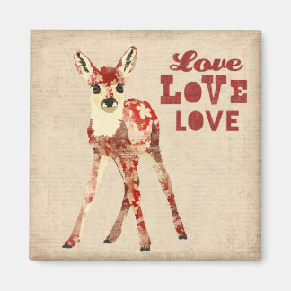 Floral Fawn Love Magnet