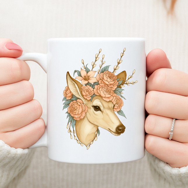 Floral Fawn – Nature’s Gentle Spirit Coffee Mug (Creator Uploaded)