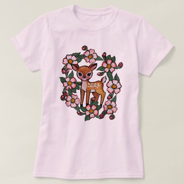 Floral Fawn                                        T-Shirt (Design Front)