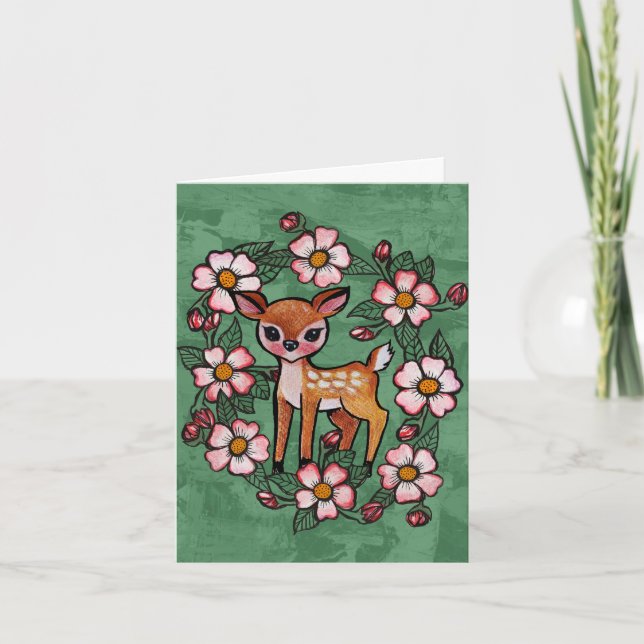 Floral Fawn                                        Thank You Card (Front)