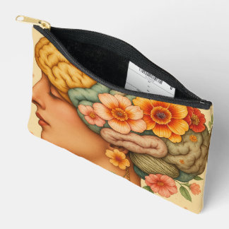 Floral Female Brain Accessory Pouch