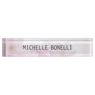 Floral Feminine Professional Plain Legible Modern Nameplate