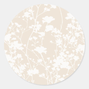 Floral Field (Champagne) Classic Round Sticker