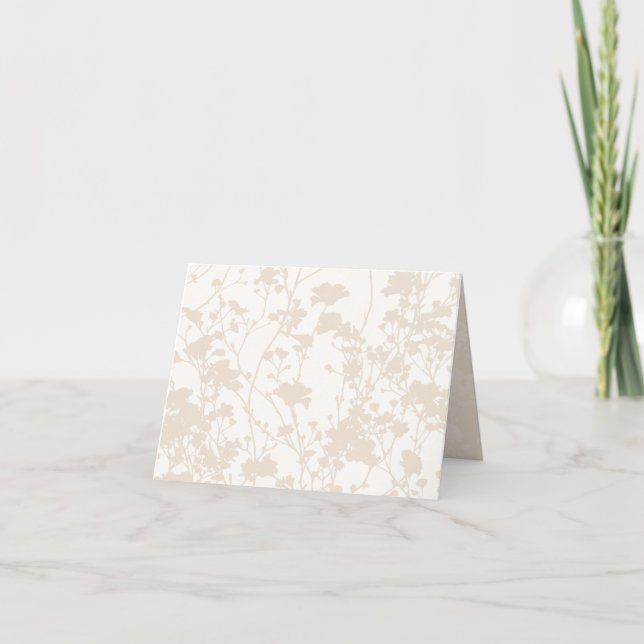 Floral Field (Ivory - Champagne ) Thank You Card (Front)