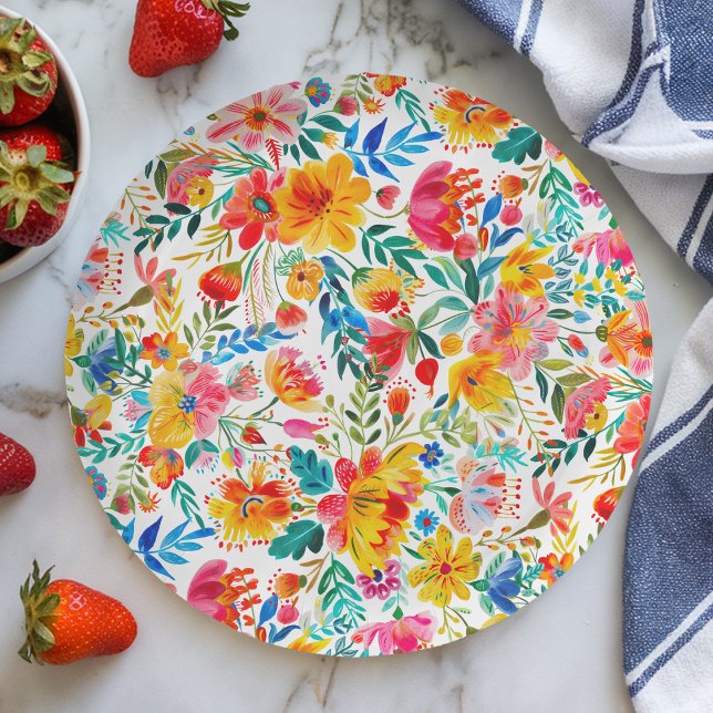 Floral Fiesta Baby Shower Paper Plate (Creator Uploaded)