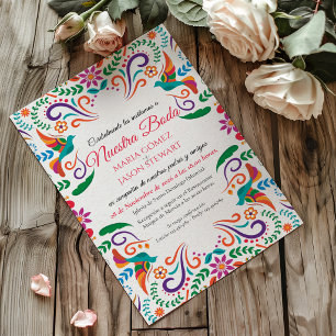 Floral Fiesta Colourful Boda Spanish Wedding Invitation