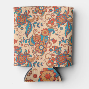 Floral Fiesta: Colourful Pattern Play Can Cooler
