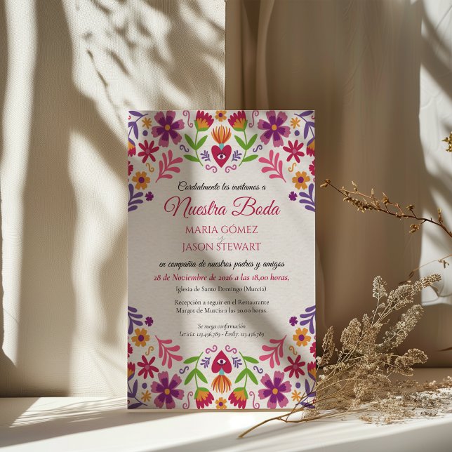 Floral Fiesta Nuestra Boda Spanish Wedding Invitation (Floral Fiesta Nuestra Boda Spanish Wedding Invitation)