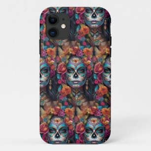 Floral Fiesta: Woman Embraces Dia de los Muertos Case-Mate iPhone Case