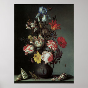 Floral Fine Art with Roses Tulips Poster