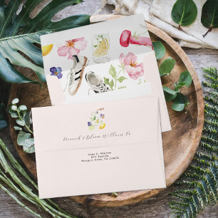 Floral Fitness Branding Return Address Printed Envelope
